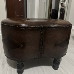 Leather Vanity Stool Or Foot Chair 