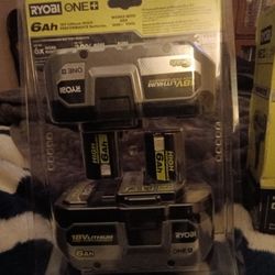 Ryobi 2pack 18v 6ah Batteries 