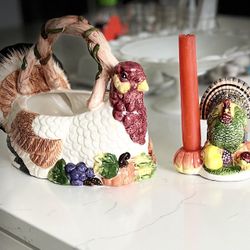 Turkey Bread Bowl & Candle Holder