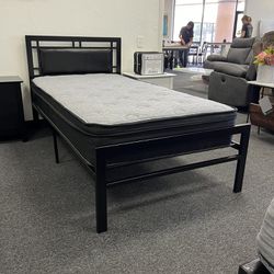 Twin Bed With Pillow Top Mattress 