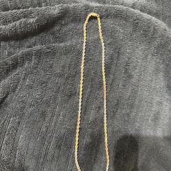 20 Inch Solid Tri-gold Rope Chain 2mm 