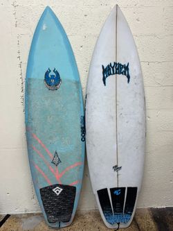 CANNIBAL AND MAYHEM SURFBOARD 2-BOARD LOT USED