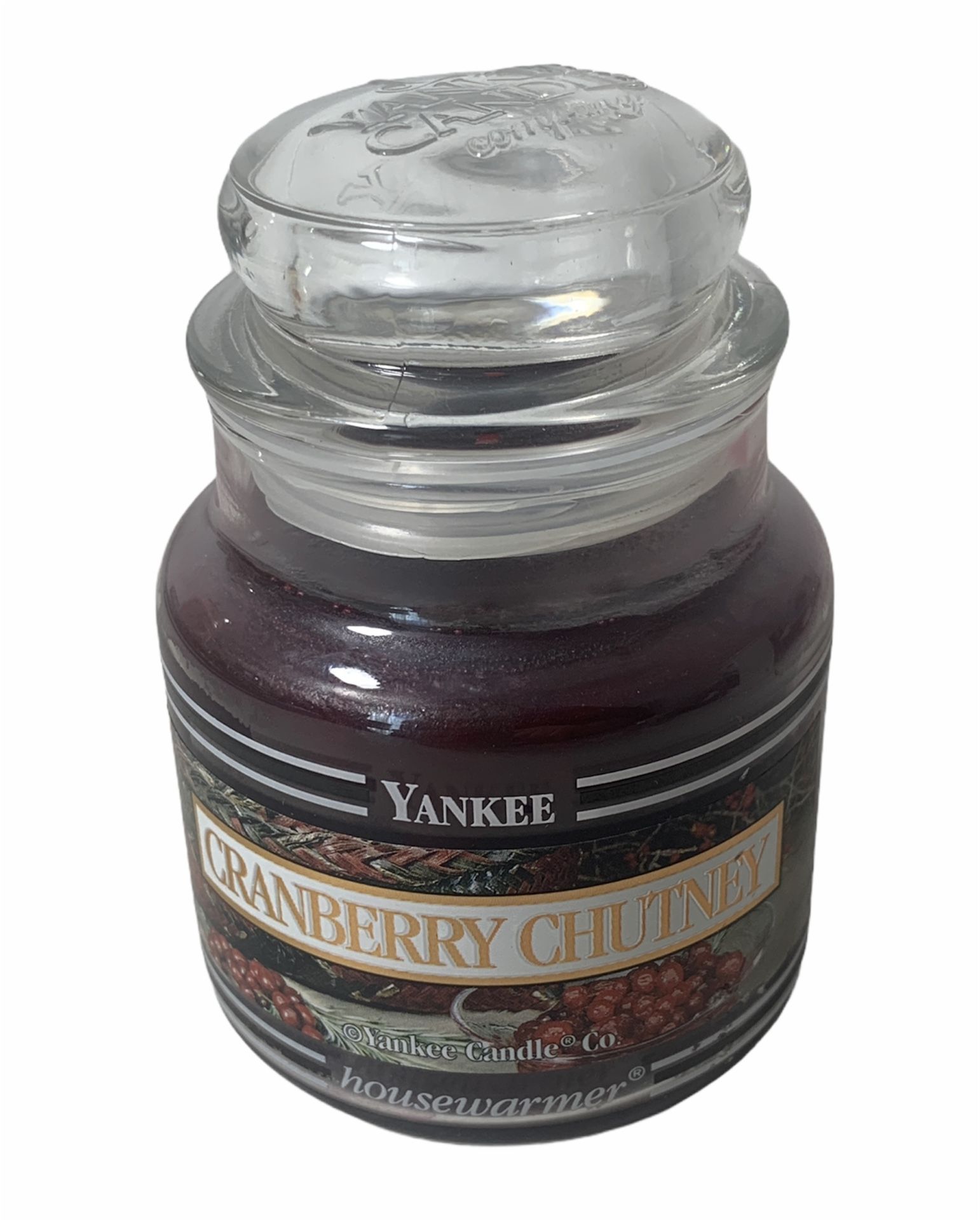 Yankee Candle Cranberry Chutney 3.7 Oz. Small Jar With Black Bands