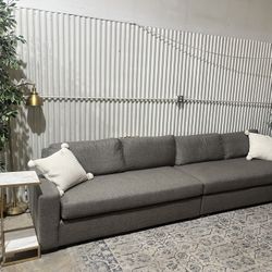 XL Custom $4,000 Sectional Sofa Couch - Gray Fabric - 2pcs - Cleaned - Comfy - Delivery Available