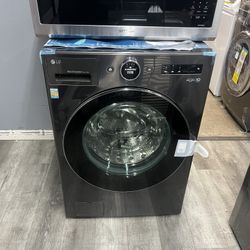 LG - 5.0 Cu. Ft. Smart Mega Capacity All-in-One Electric Washer/Dryer WashCombo with Steam and Ventless Inverter Heat Pump - Black Steel