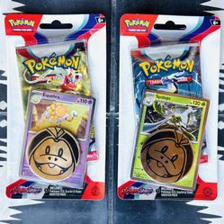 New Sealed Pokémon TCG Scarlet & Violet Set Of 2 Booster Packs With Spidops & Espathra Promo Cards