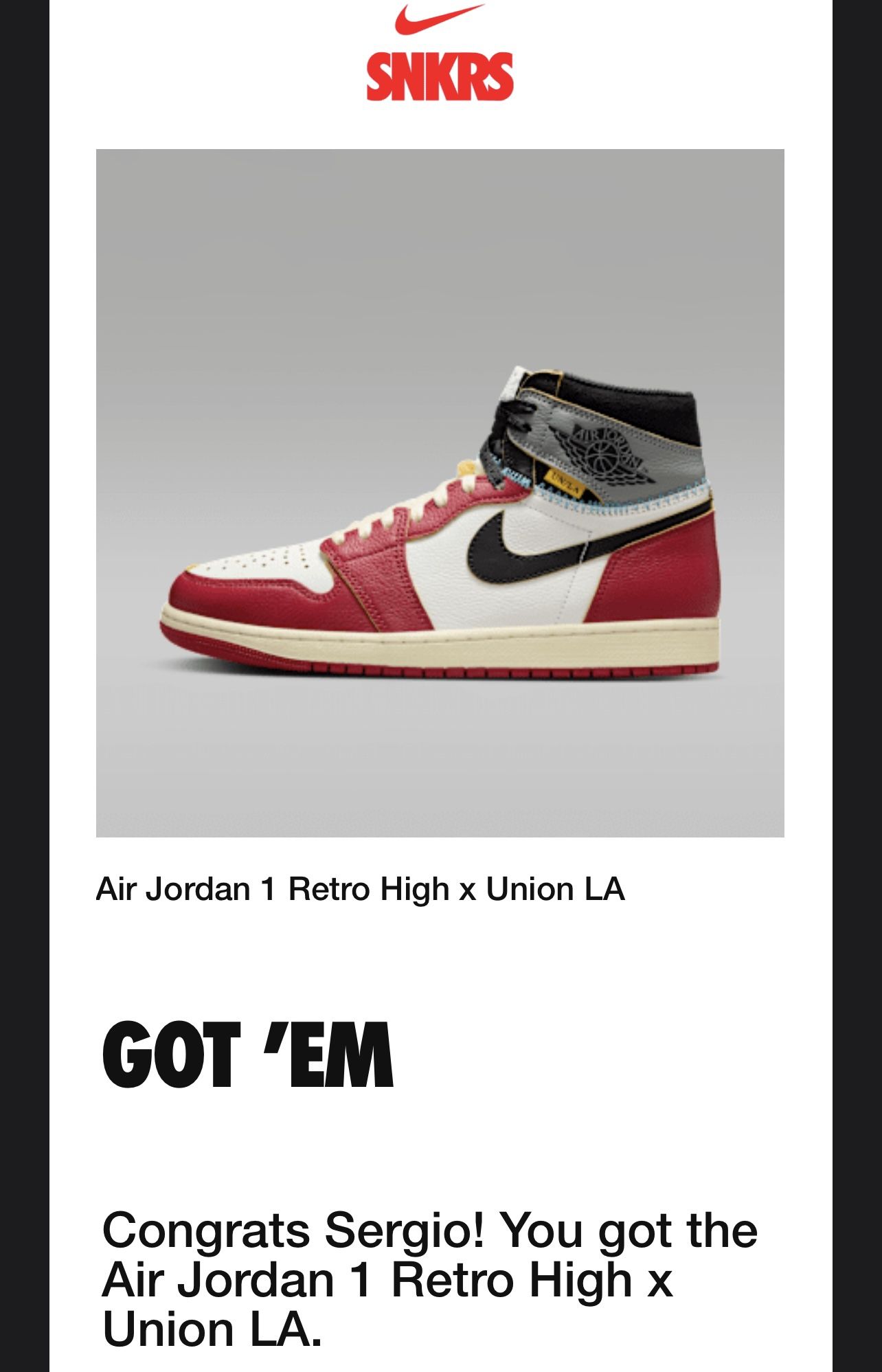 Jordan 1 Union Size 11.5 Ds