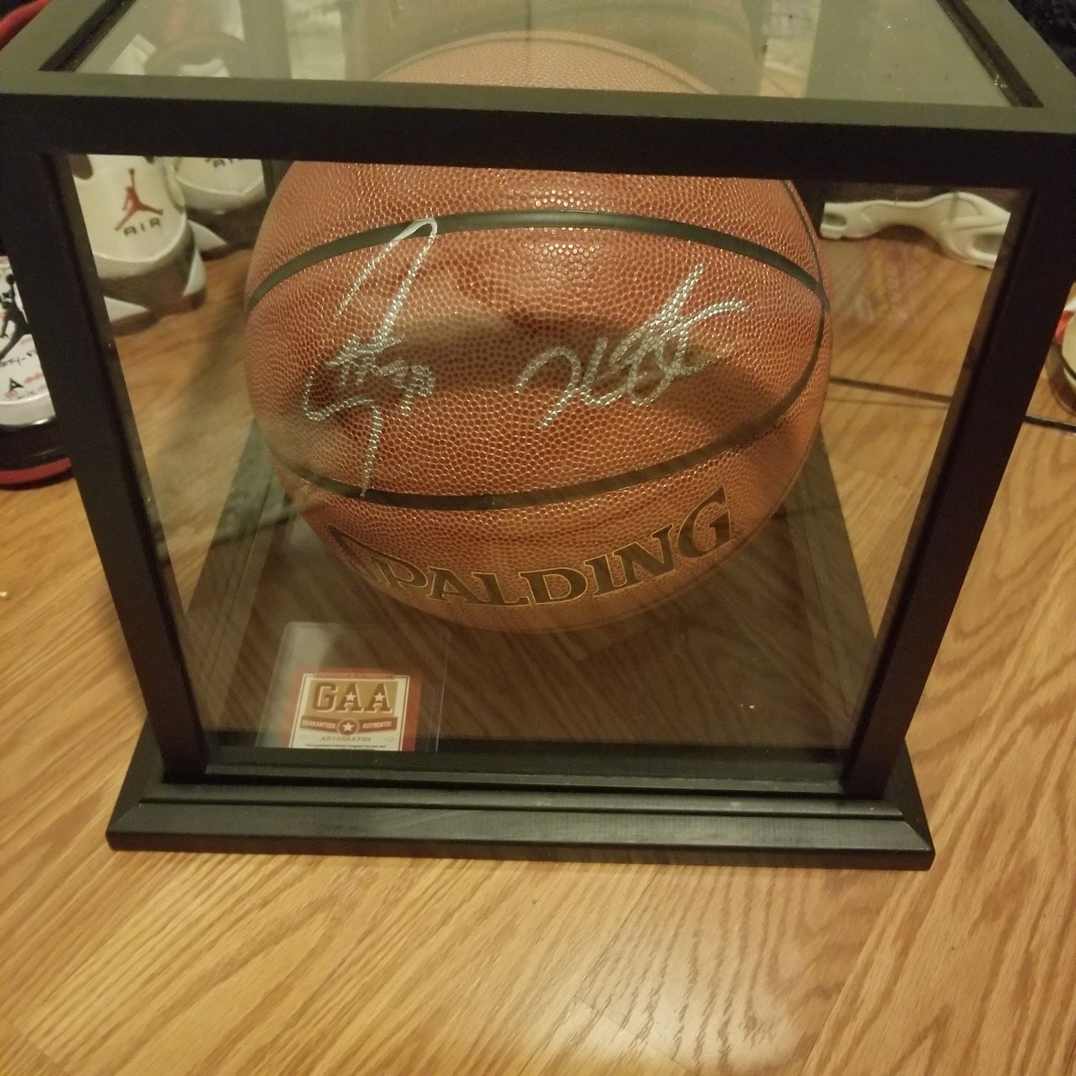 Warriors steph curry and Kevin Durant signed ball w COA