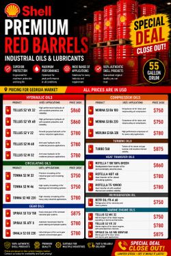 Shell Premium Red Barrels – Industrial Oils & Lubricants | 55 Gallon Drums