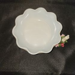 Vintage Milk Glass Serving Bowl