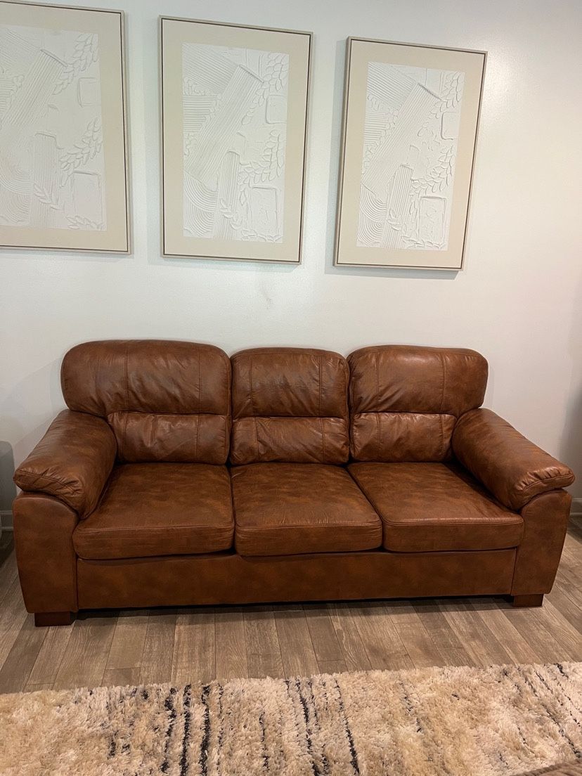 Faux Leather Sofa