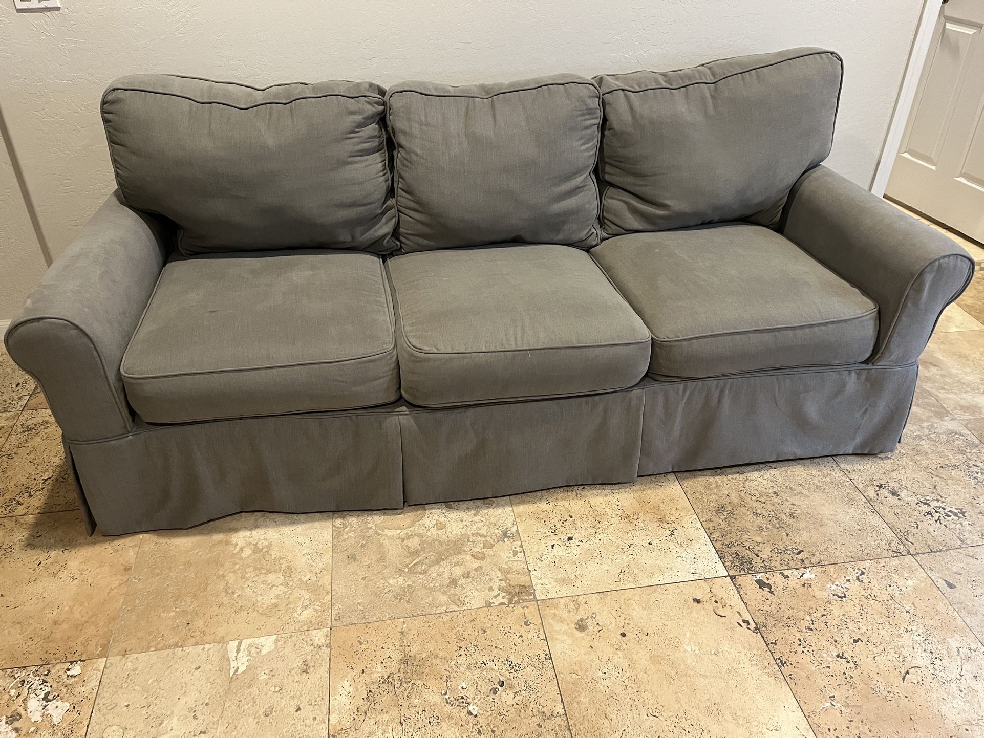 Grey Slip Clover Couch