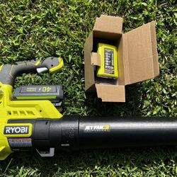 Ryobi 40V Blower WITH 40V Battery Jet Fan Technologies