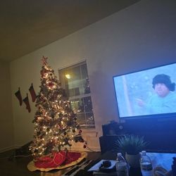 6 Ft Artificial Pre Lit / Snow Christmas Tree