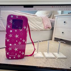 American Girl Travel Case And Three Stands