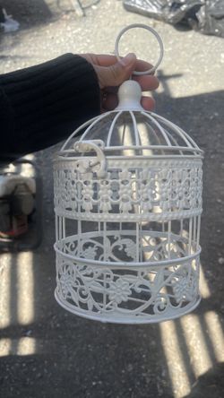 White decorative bird cage