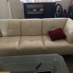 Off White Leather Couch
