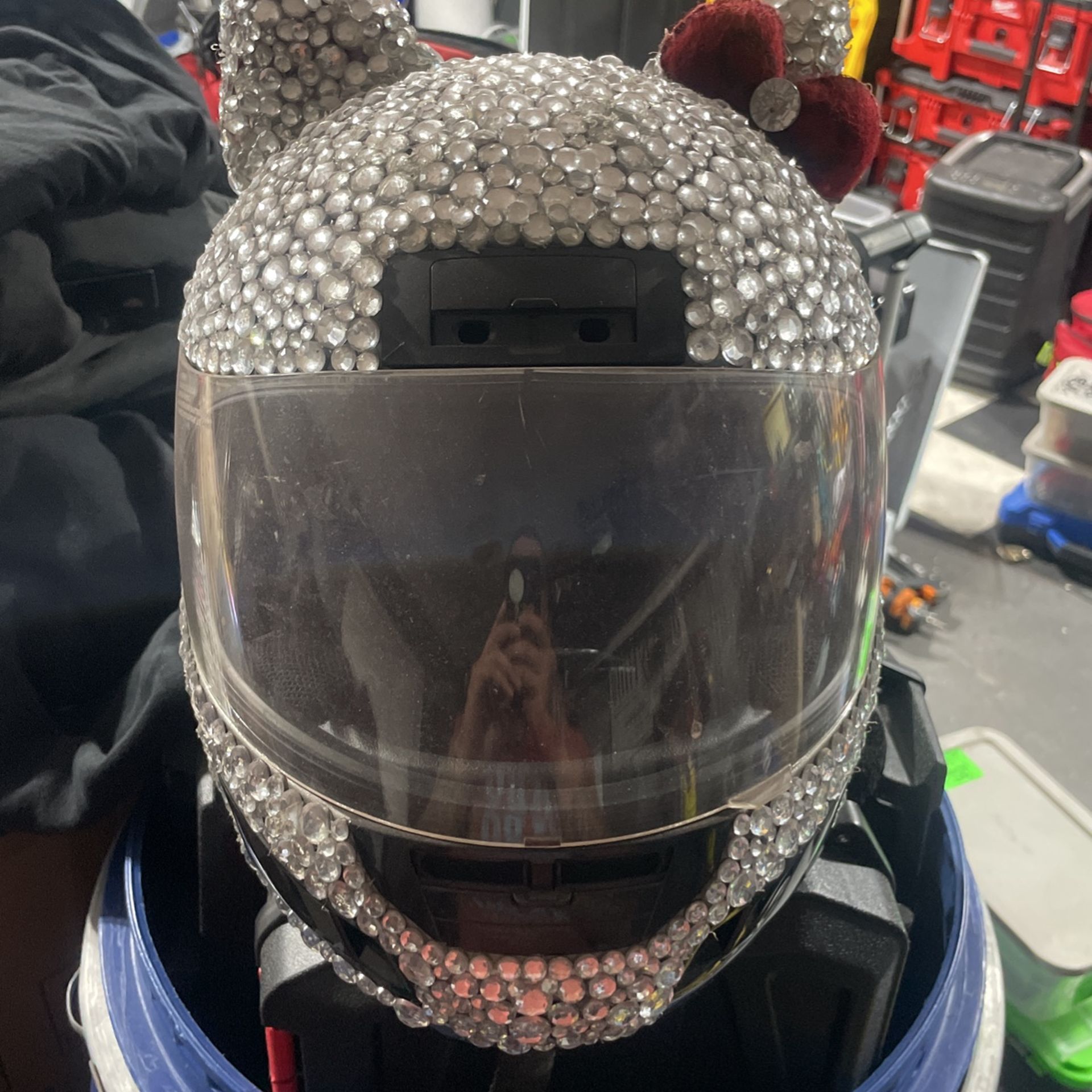 XL Handcrafted Hello Kitty Motorcycle DOT Helmet
