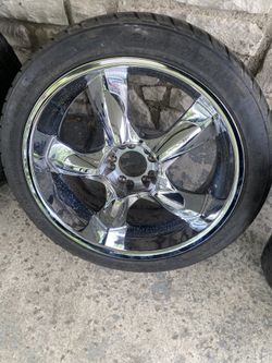 22” Rims 5Lug Universal —tires Are Like New Condition—$390