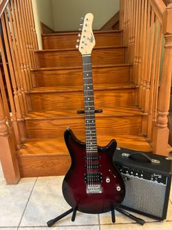 Rogue Rocketeer Guitar (Brand New) w/ Fender Amp