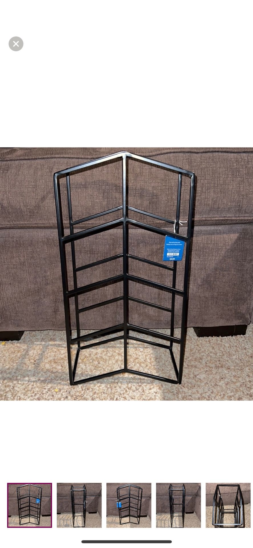 pier 1 black wine rack 18” x 9”