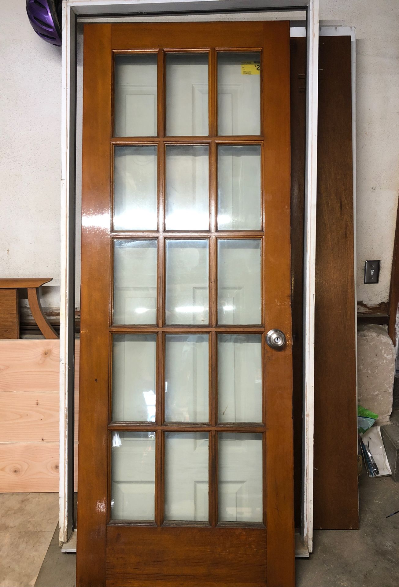 15 panel solid wood door