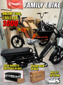Electric bike for family ebike for grocery, kid, pet, etc…