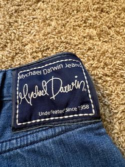 VTG Mychael Darwin Denim Jeans Pants Floral Interior Size 38 (Fits 35) Y2K
