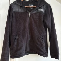 North Face Jacket Women's S Black Sherpa Fleece Full Zip Hooded Pockets