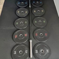 NEW Olympic 2” Barbells And Weight Plates