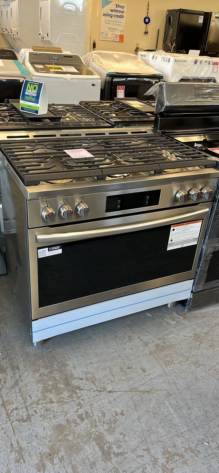 💥Great Deal💥 Gallery 36 in. 6-Burner Slide-In Dual Fuel Range in Stainless Steel with Total Convection