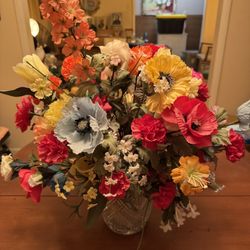 Large Arrangement Of Flower In Vase