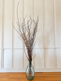 Tall Glass Floor Vase + Branch Arrangement