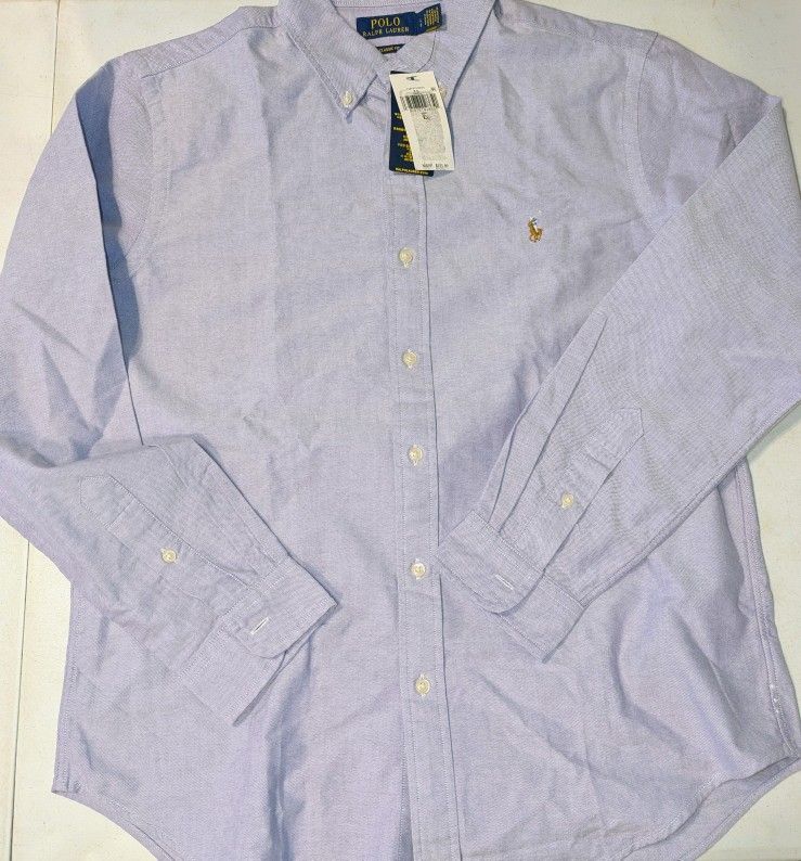 New men's polo Large Full Button Down Long SleeveShirt