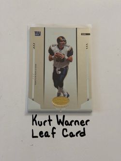 Kurt Warner New York Giants Hall of Fame QB Leaf Card.