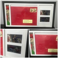 MOVIE PROPS - How The Grinch Stole Christmas SCREEN USED Whoville Envelope & Trash FRAMED DISPLAY