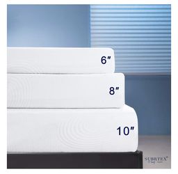 Subrtex 10" Gel Memory Foam Mattress, Queen