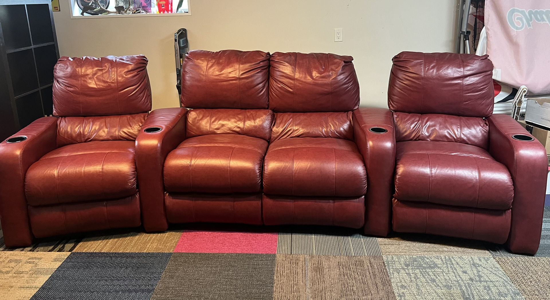Theater Couch Red Good Condition