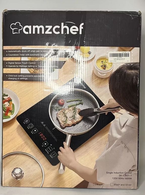 Portable Induction Cooktop AMZCHEF 1800W Induction Stove Burner 