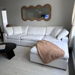 New White Sectional Cloud Couch Sofa 