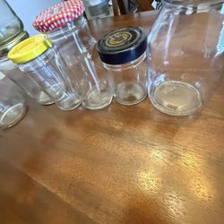11 Canning  jars + TWO( 2) containers 
