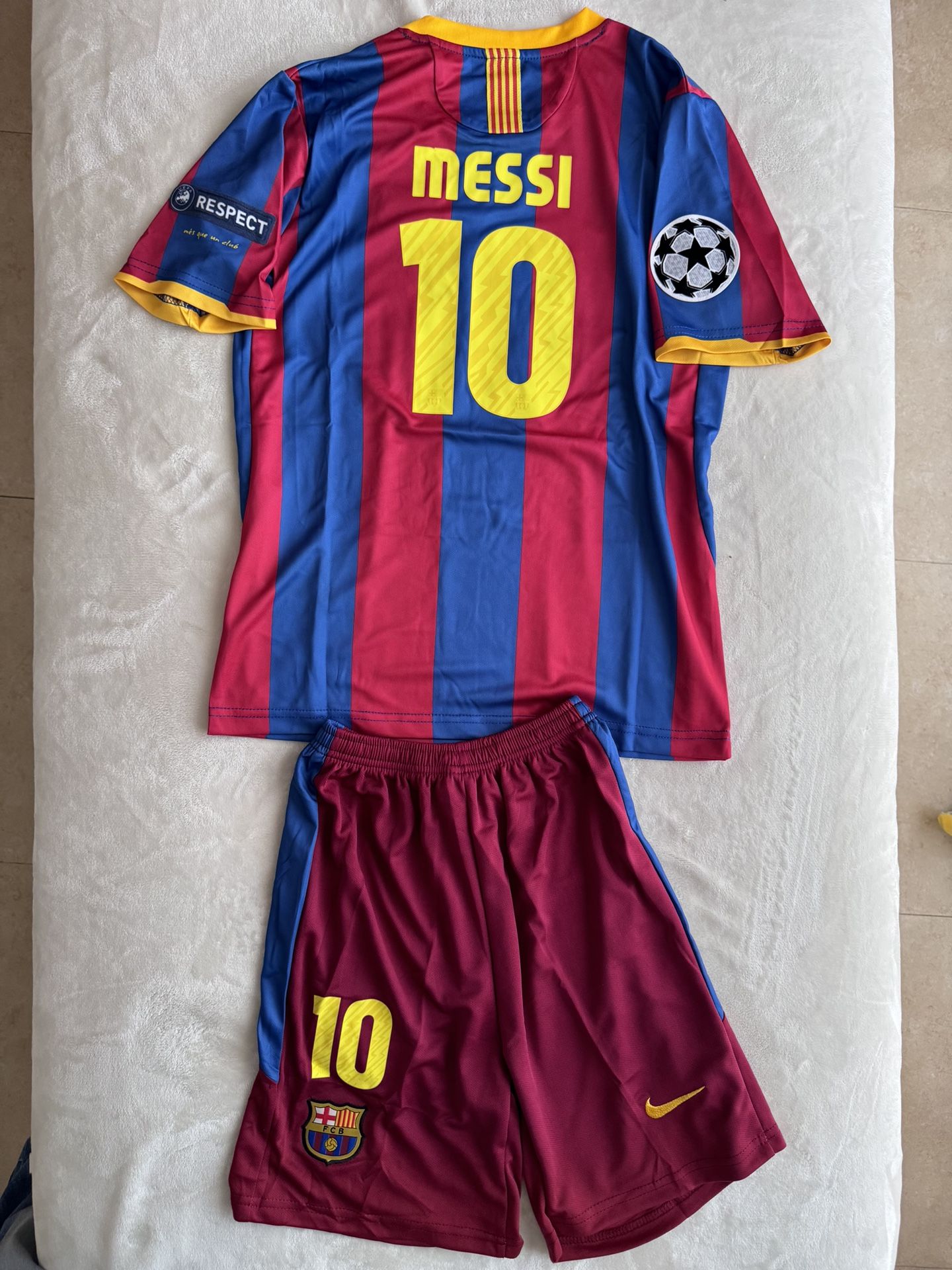 Messi Barcelona Retro Jersey Kids Set