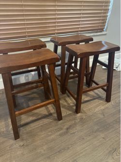 Wood Bar Stools 24” set 4