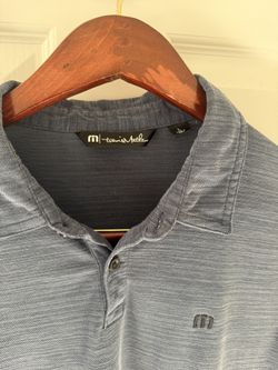 Travis Mathew Heathered Blue Polo Shirt