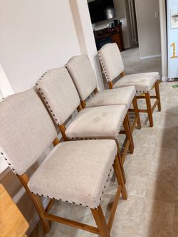 Set of 4 Upholstered Counter Chairs