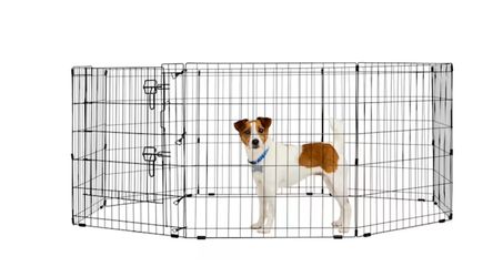 Foldable Indoor/Outdoor Pet Exercise Pen & Single Door Folding Dog Crate with Divider Panel