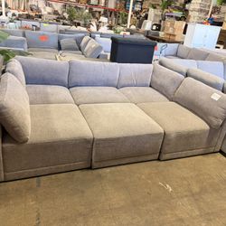 Thomasville 6-Piece Fabric Sectional Sofa, Couch