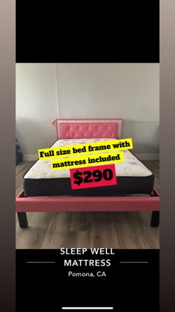 Full size bed frame with mattress included