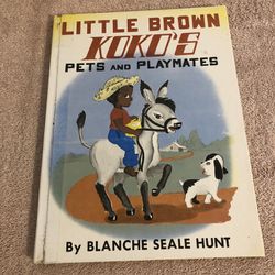 Vintage 1959 Little Brown Koko’s Pets & Playmates Hardcover Original Copyright 