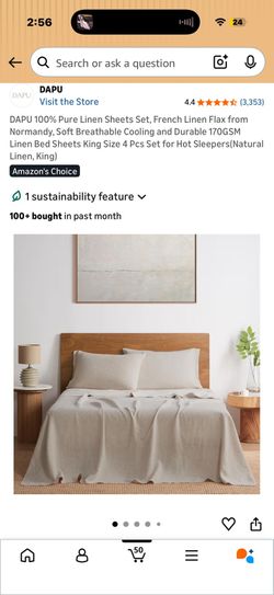 100% Pure Linen Sheets Set, French Linen Flax from Normandy, Soft Breathable Cooling and Durable 
